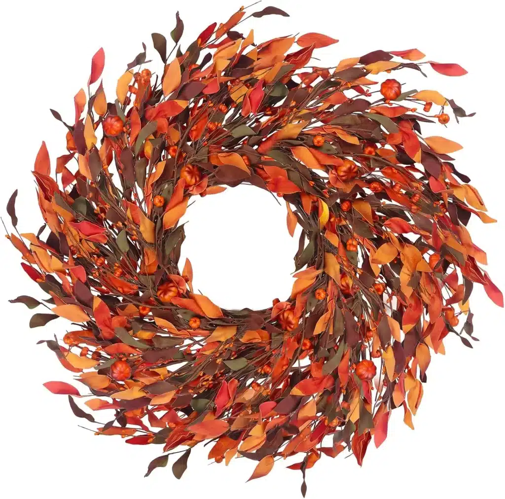 A fall wreath will spice up any front porch decor.