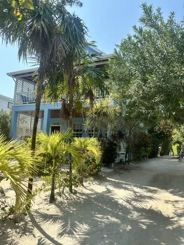 Oceanfront property for our one week stay in Caye Caulker, Belize