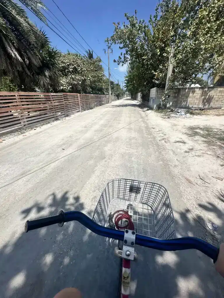 Biking is a great way to get around Caye Caulker, Belize with family