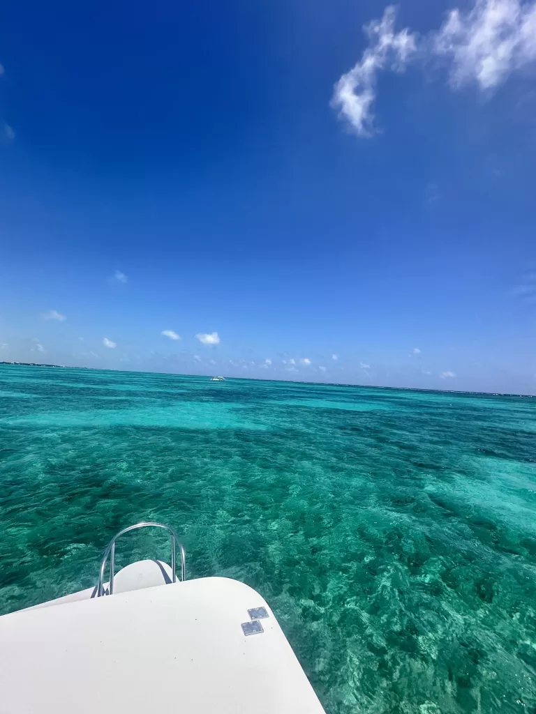 Views from the water taxi from Caye Caulker to Ambergris Caye. 