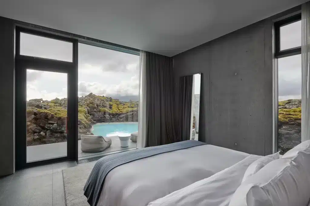 A room with a lagoon view at the Blue Lagoon. 