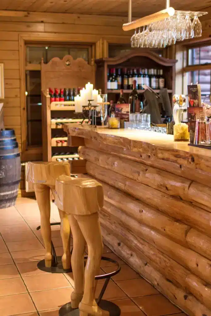 Unique bar stools at Hotel Ranga, a boutique hotel outside of Reykjavik, Iceland. 