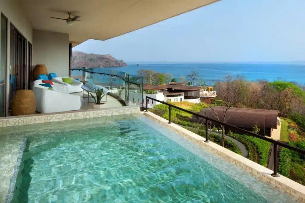 A view from W Resort, looking at one of Costa Rica's best beaches, Playa Conchal. 