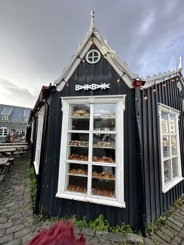 An adorable bakery downtown Reykjavik is a great stop on this Iceland roadtrip itinerary with a car. 