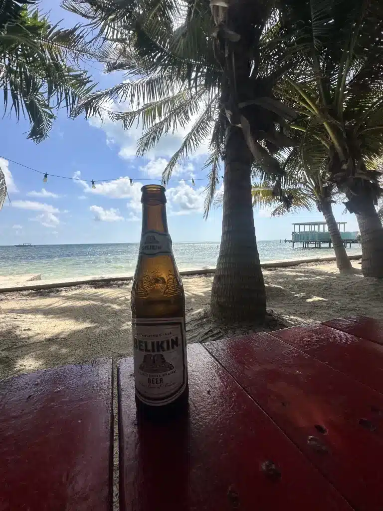 Go Slow with a Belikin on Caye Caulker.