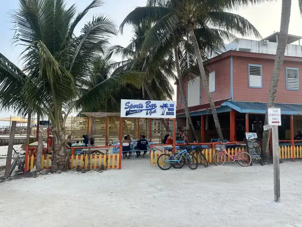 Sports Bar in Belize is a great place to eat near the Water Taxi Terminal.