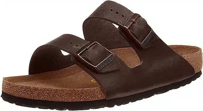 Birkenstocks are a comfortable go-to shoe for your beach vacation. 