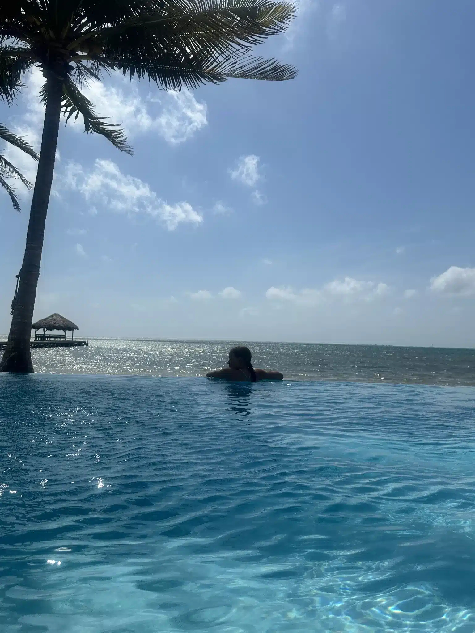 Infinity pool at Casa Redonda, a vacation home rental in San Pedro, Belize.