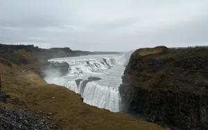 Gullfoss in the Golden Circle is a great stop for a budget-friendly vacation plan to Iceland.