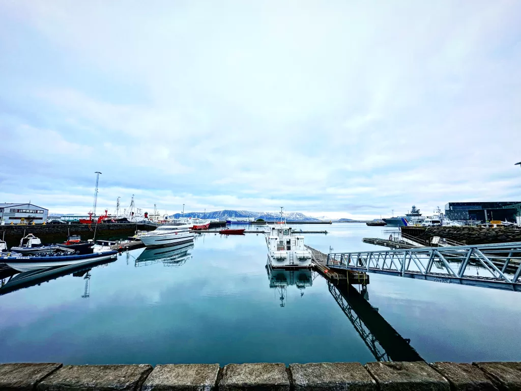 The harbor in Reykjavik is a beutiful site. 