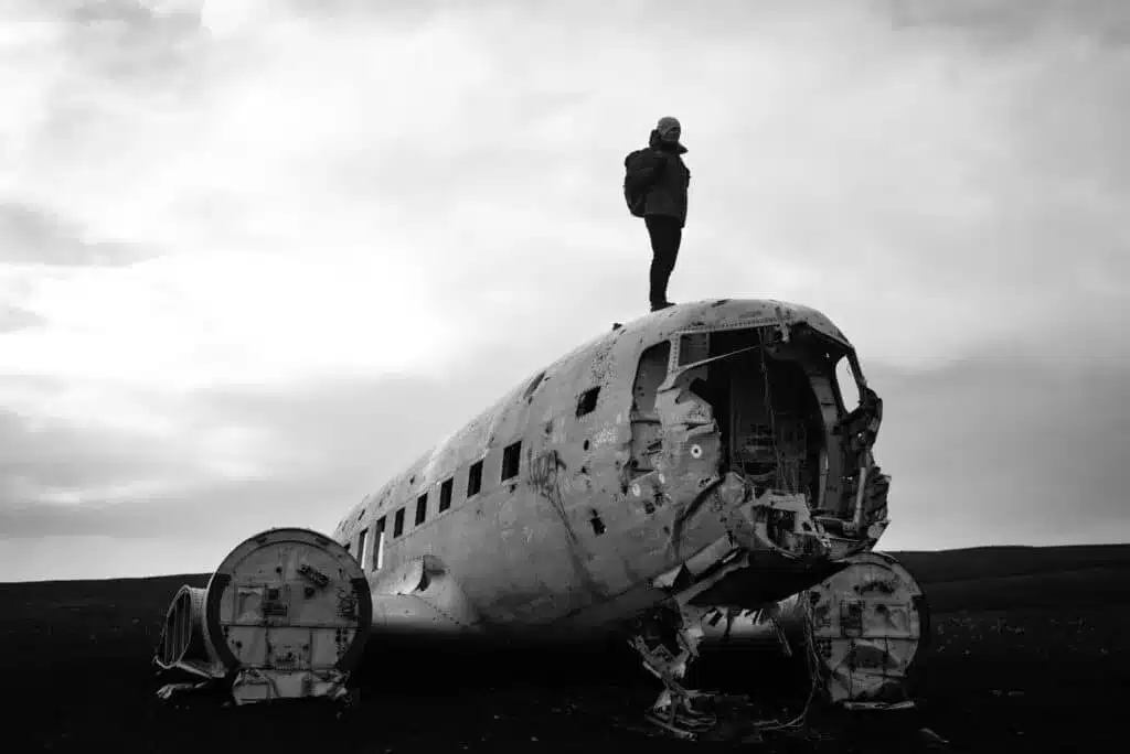 Packing tips for Iceland during all seasons, including October. This picture was taken at Solheimasandur Plane Wreck.