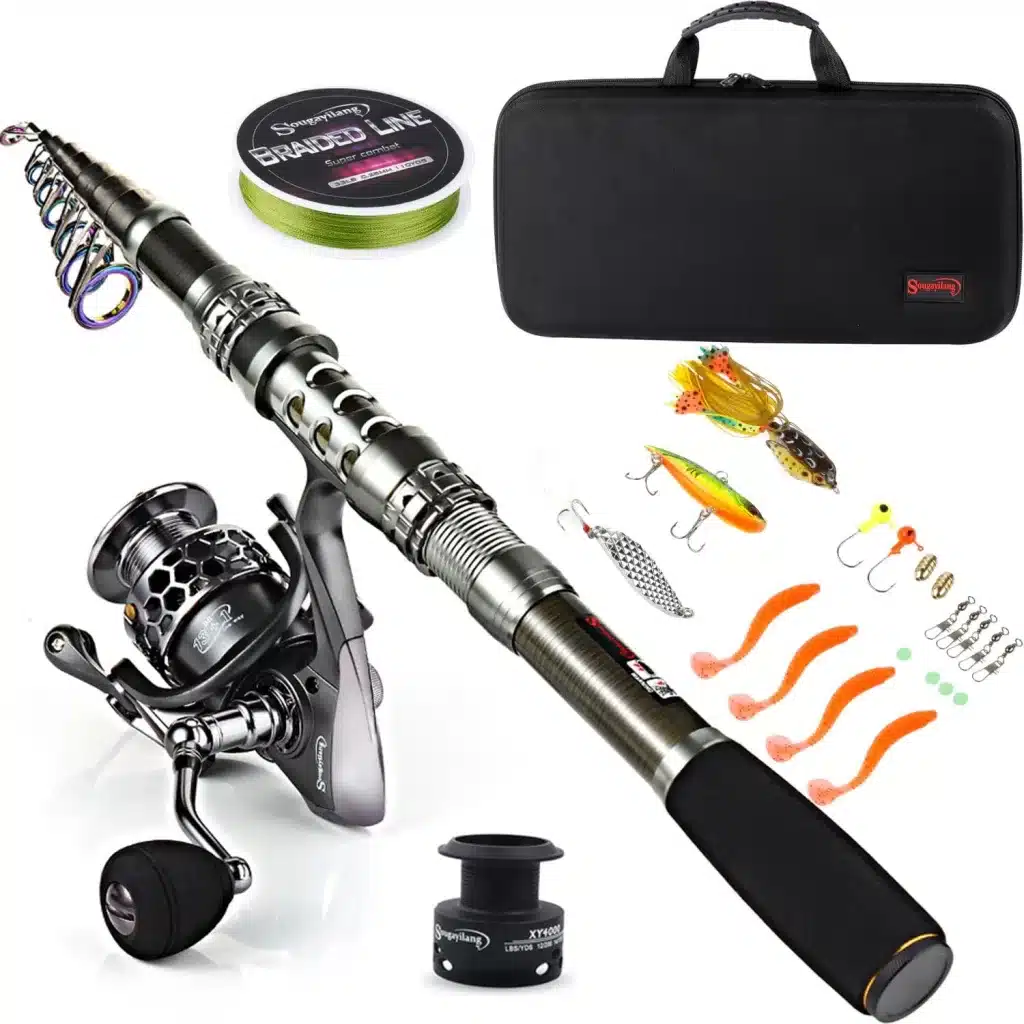 Traveling fishing pole kit. 