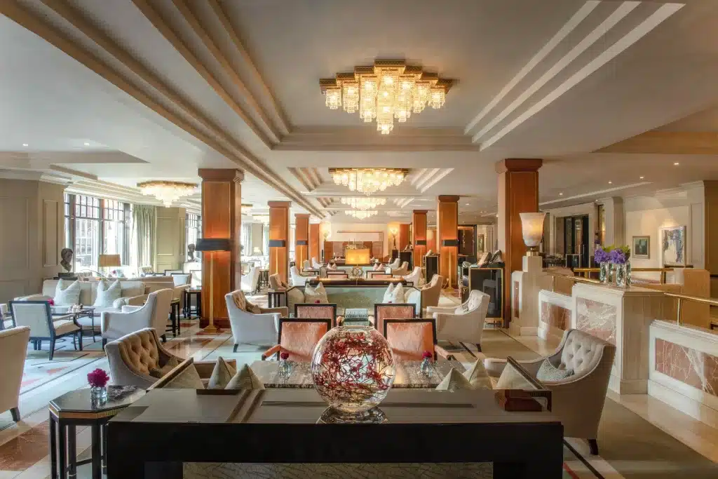 Dining area in this boutique hotel in Dublin.