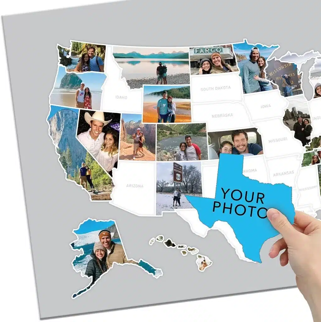 A US photo map to mark your traveled to locations. 