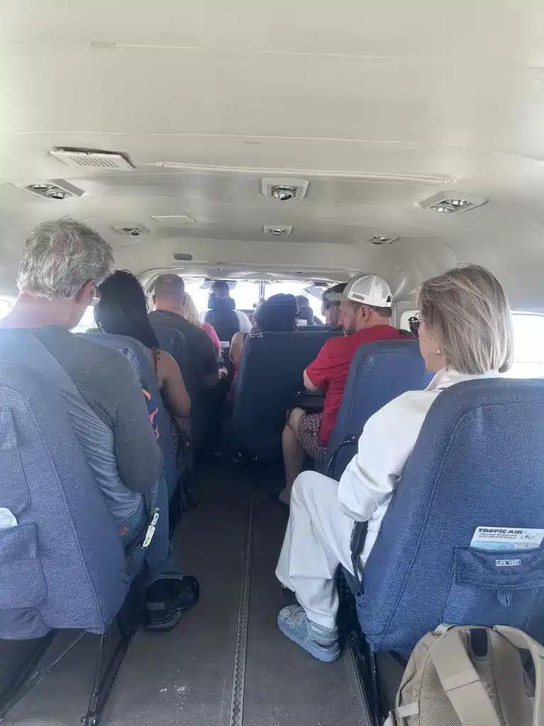 Inside Tropic Air plan, which is how we got to San Pedro, Belize with the family and kids. 