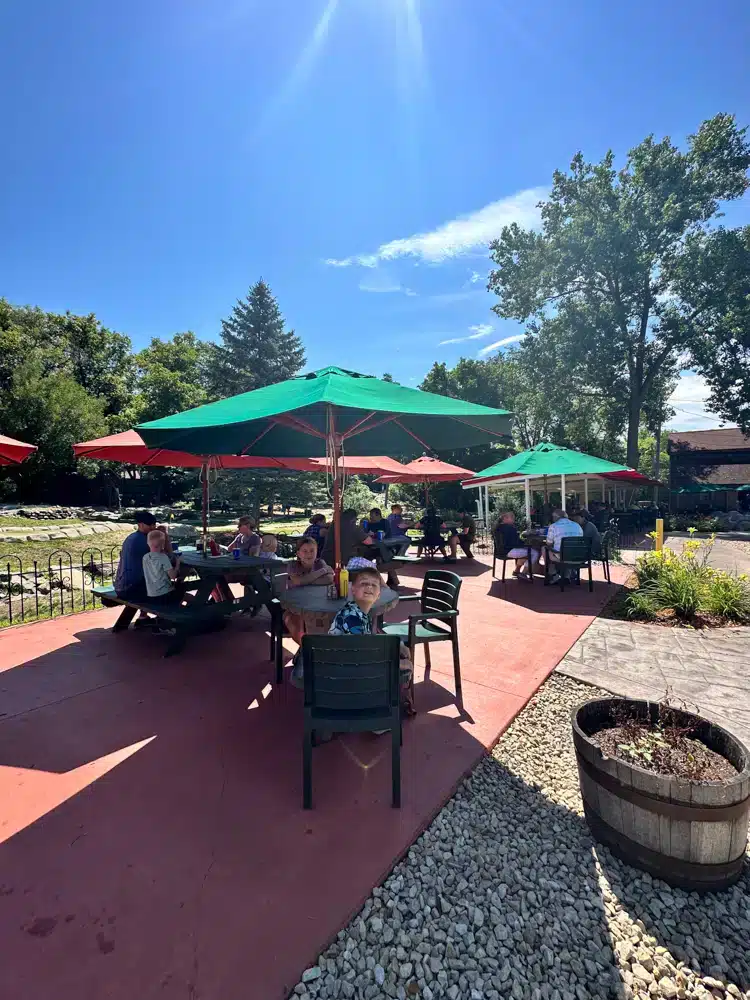 Eating at The Drive-In in Taylors Falls which is a fun restaurant in MN.