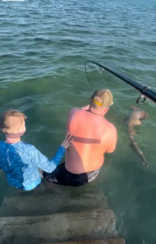 Caught a nurse shark while fishing in Caye Caulker Belizre with saltwater lures. 