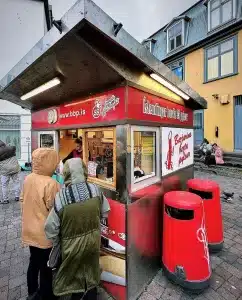 Hotdog stand in Reykjavik.