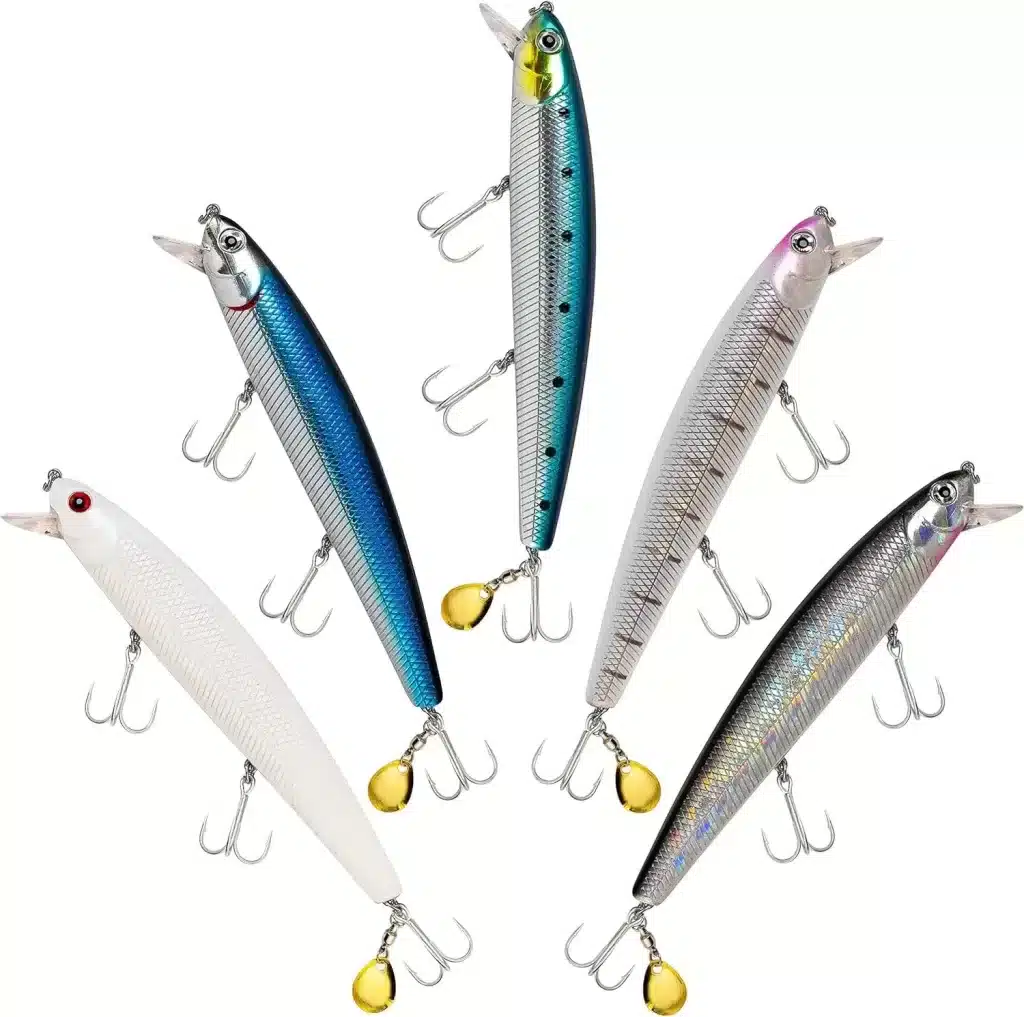 Lures for saltwater fishing.