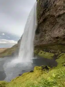 Iceland's famous waterfall on the South Coast map, Seljalandsfoss.