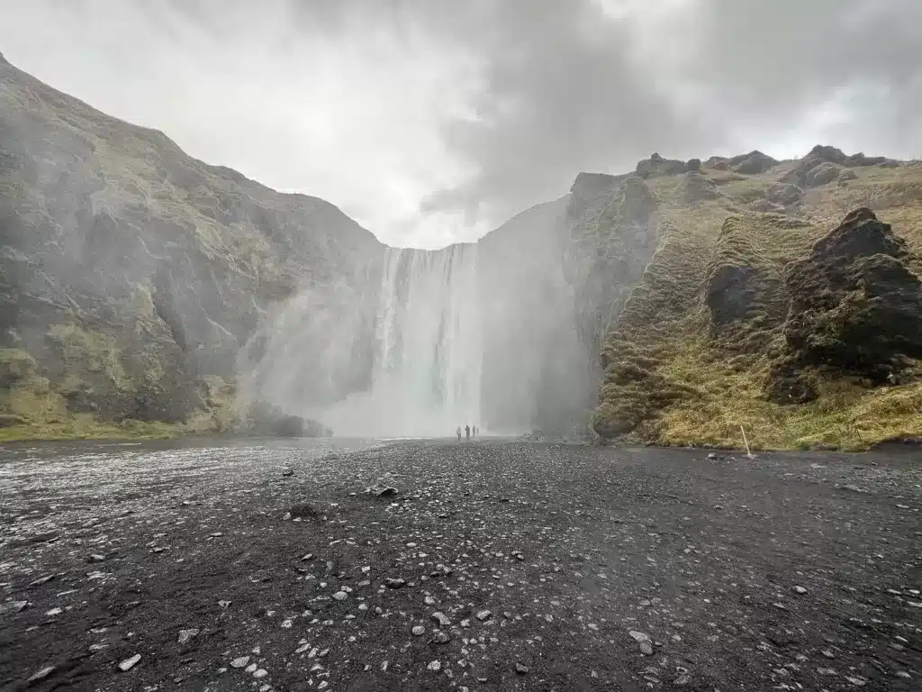 Skogafoss waterfall is the second waterfall on the South Coast of Iceland from Selfoss to Vik. 