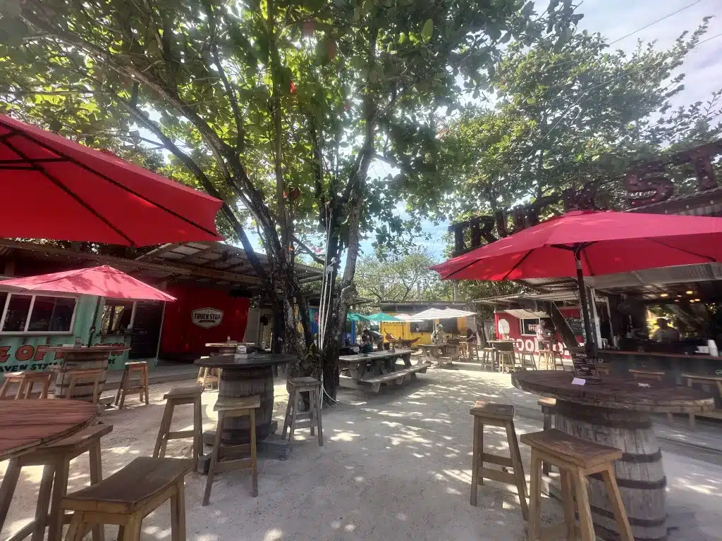 Several food options are at the Truck Stop in Belize.