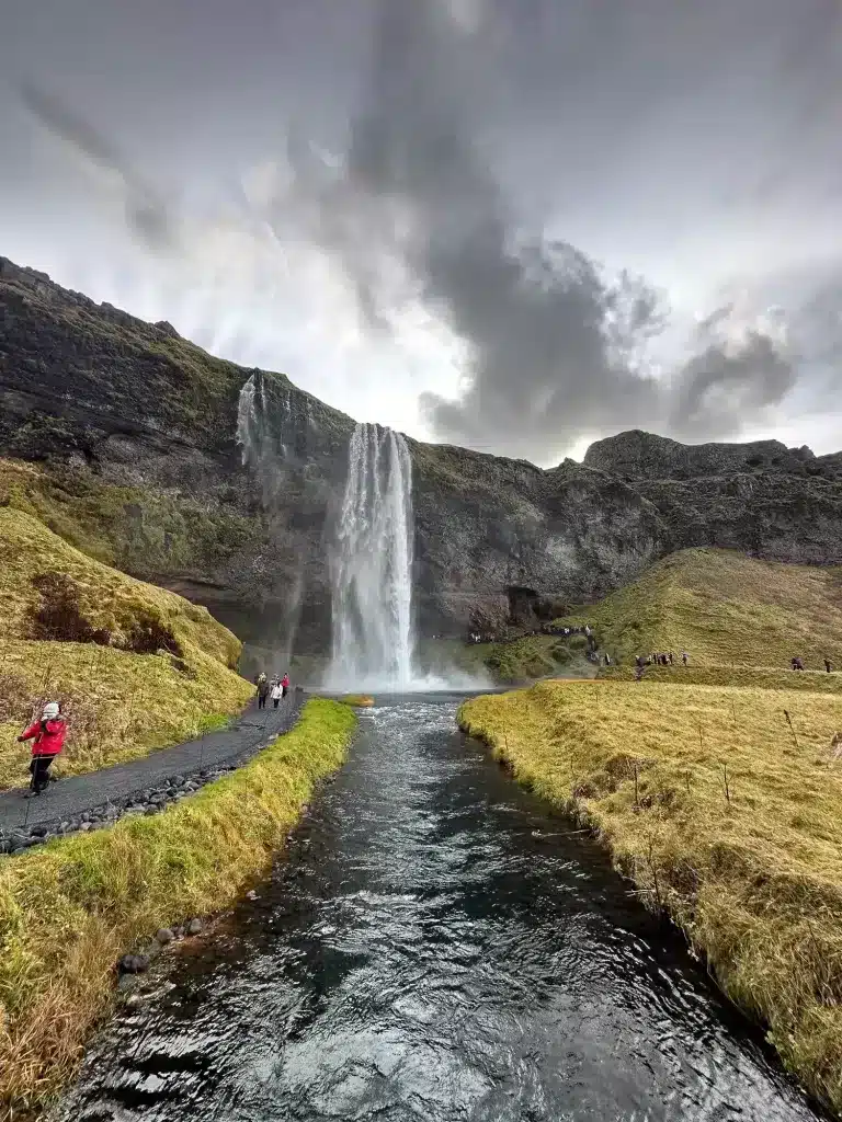 Seljalandsfoss is the first of the waterfalls on South Coast Iceland tour between Selfoss and Vik. 