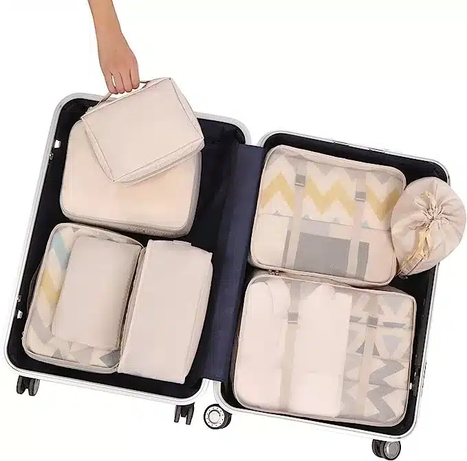 These packing cubes are used in my lightweight luggage to keep my packing organized and even fit well in my best carry-on suitcase.