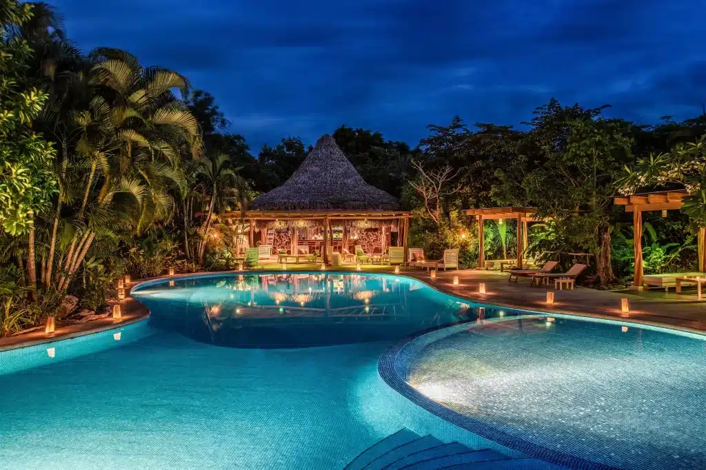 The pool at Cala Luna Boutique Hotel. 