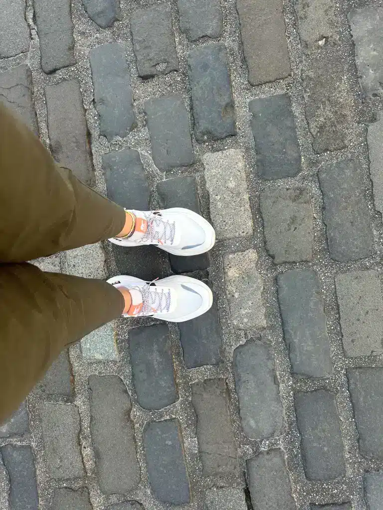 Walking the streets with these waterproof shoes, a must on my printable Ireland packing list. 