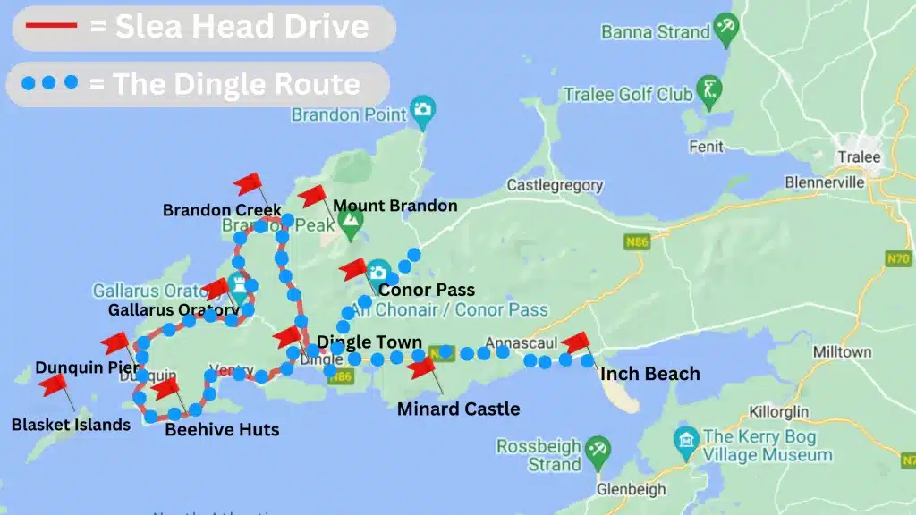 A Dingle Peninsula Map with Top Attractions and Sights