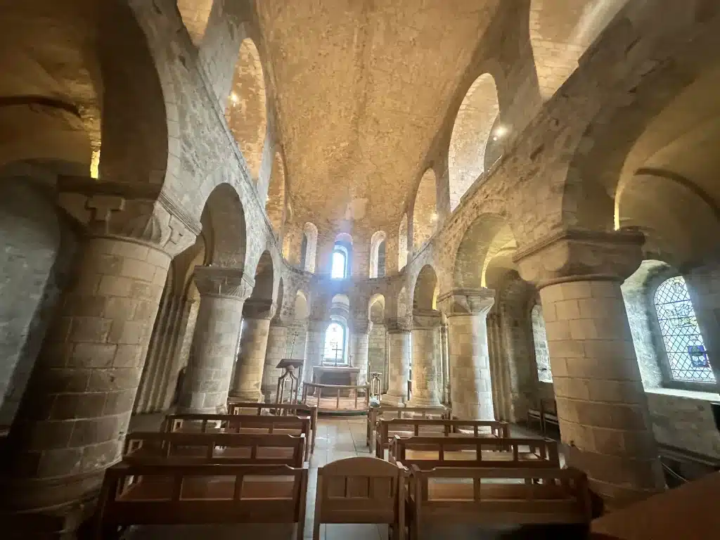 Inside a church in the Tower of London. 