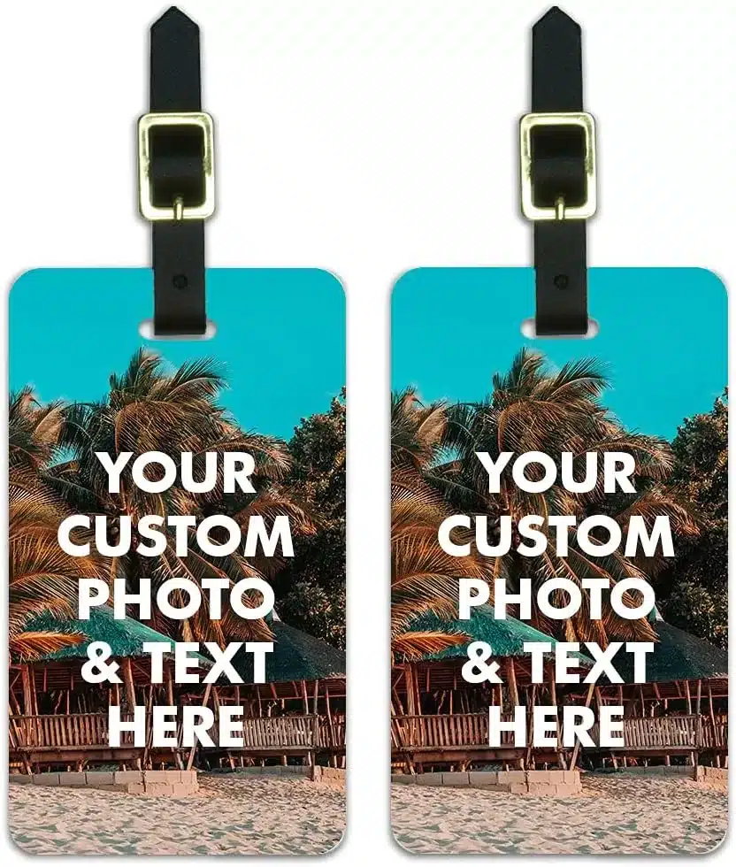 Personalized luggage tags make unique gifts for travel lovers. 