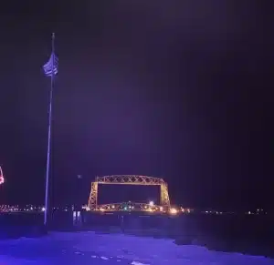 The Duluth Lift Bridge is a big attraction whether you visit in the summer or winter.